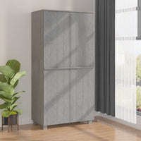 Thumbnail for Kleiderschrank Hellgrau 89x50x180 cm Massivholz Kiefer