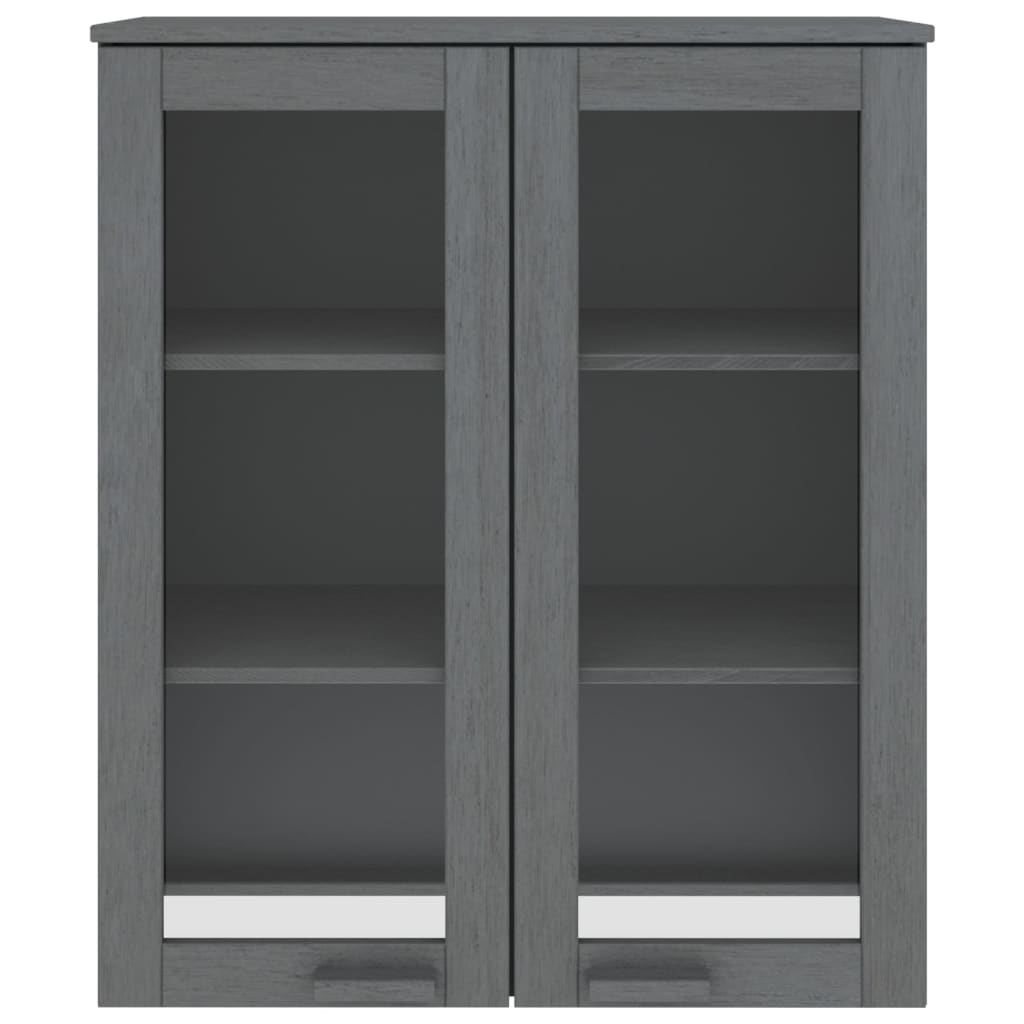 Aufsatz für Highboard Dunkelgrau 85x35x100 cm Massivholz Kiefer
