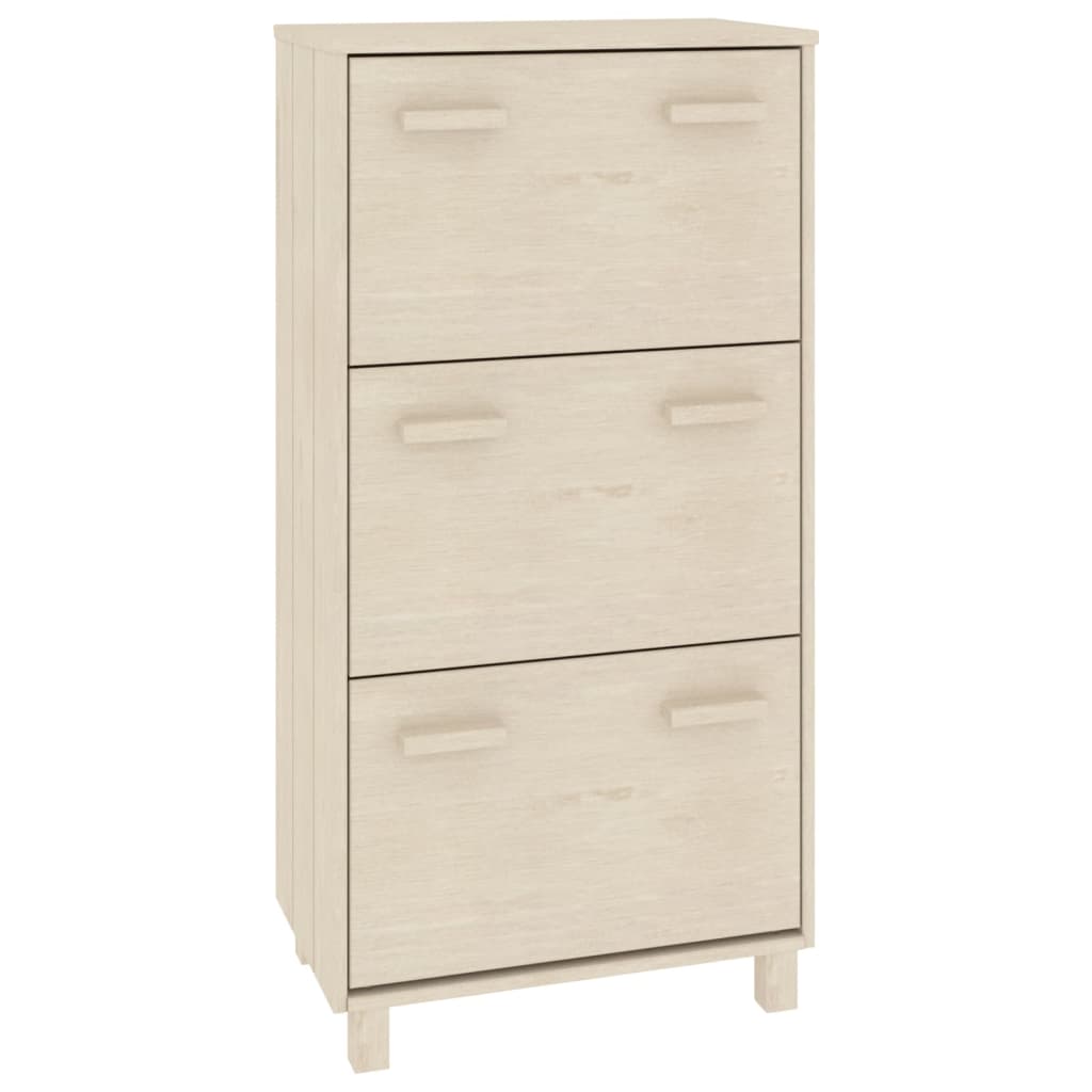 Schuhschrank Honigbraun 59,5x35x117 cm Massivholz Kiefer