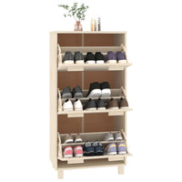 Thumbnail for Schuhschrank Honigbraun 59,5x35x117 cm Massivholz Kiefer