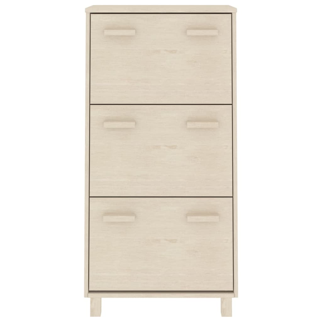 Schuhschrank Honigbraun 59,5x35x117 cm Massivholz Kiefer
