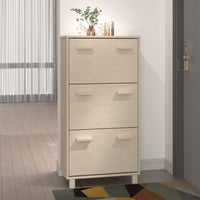 Thumbnail for Schuhschrank Honigbraun 59,5x35x117 cm Massivholz Kiefer