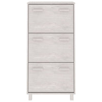 Thumbnail for Schuhschrank Weiß 59,5x35x117 cm Massivholz Kiefer