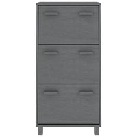 Thumbnail for Schuhschrank Dunkelgrau 59,5x35x117 cm Massivholz Kiefer