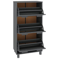 Thumbnail for Schuhschrank Dunkelgrau 59,5x35x117 cm Massivholz Kiefer