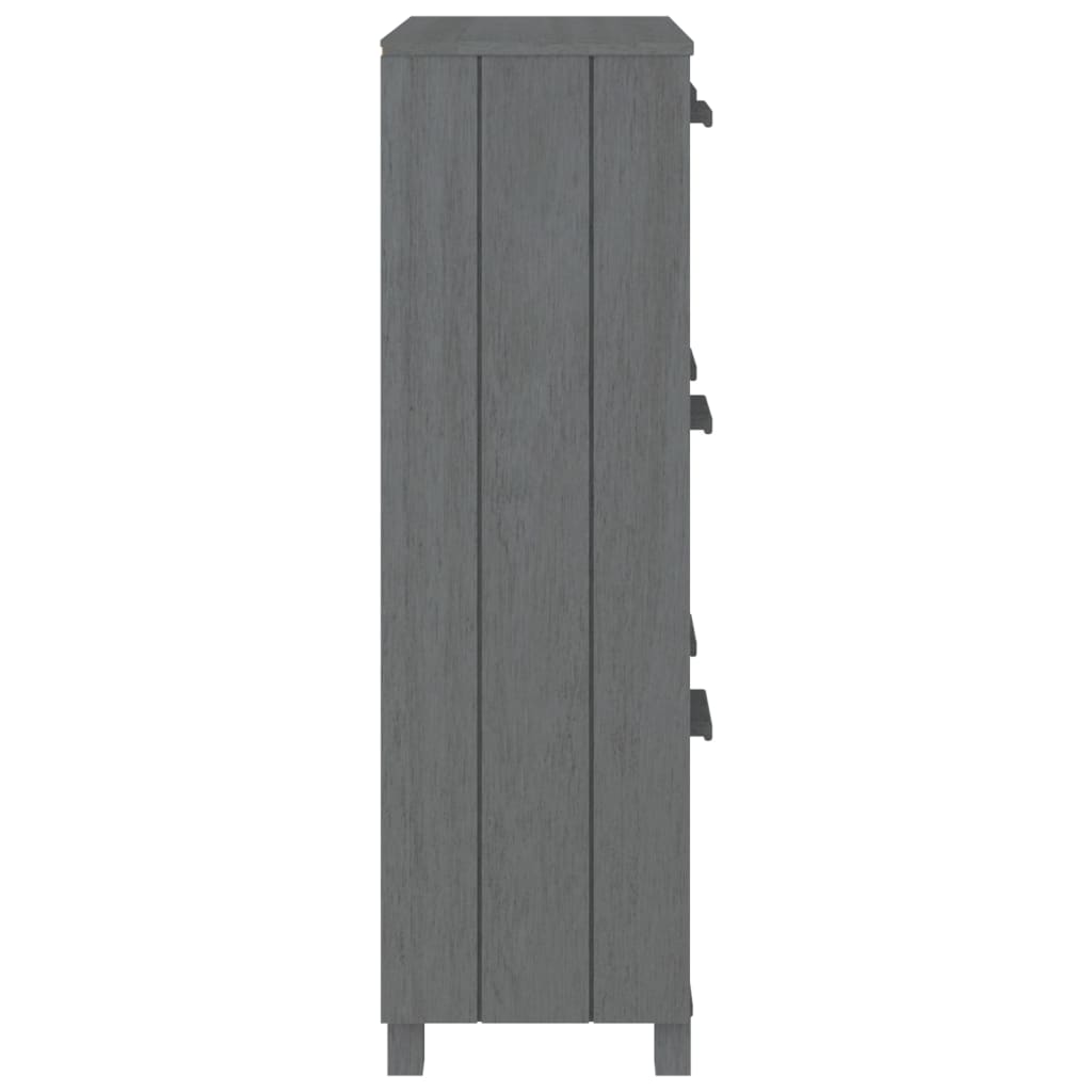 Schuhschrank Dunkelgrau 59,5x35x117 cm Massivholz Kiefer