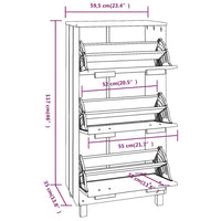 Thumbnail for Schuhschrank Dunkelgrau 59,5x35x117 cm Massivholz Kiefer