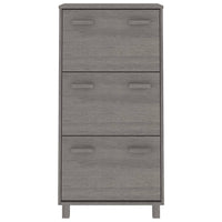 Thumbnail for Schuhschrank Hellgrau 59,5x35x117 cm Massivholz Kiefer