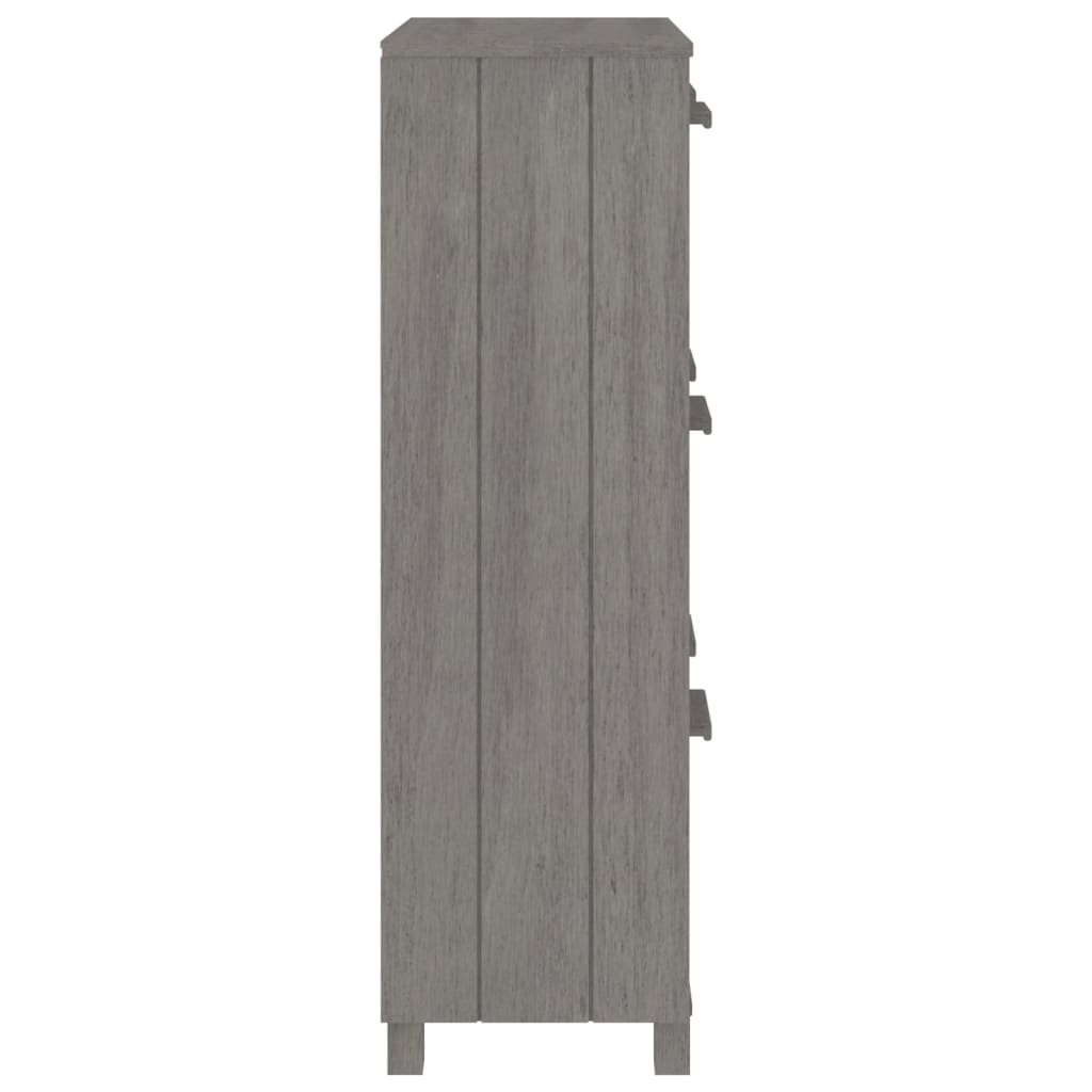 Schuhschrank Hellgrau 59,5x35x117 cm Massivholz Kiefer