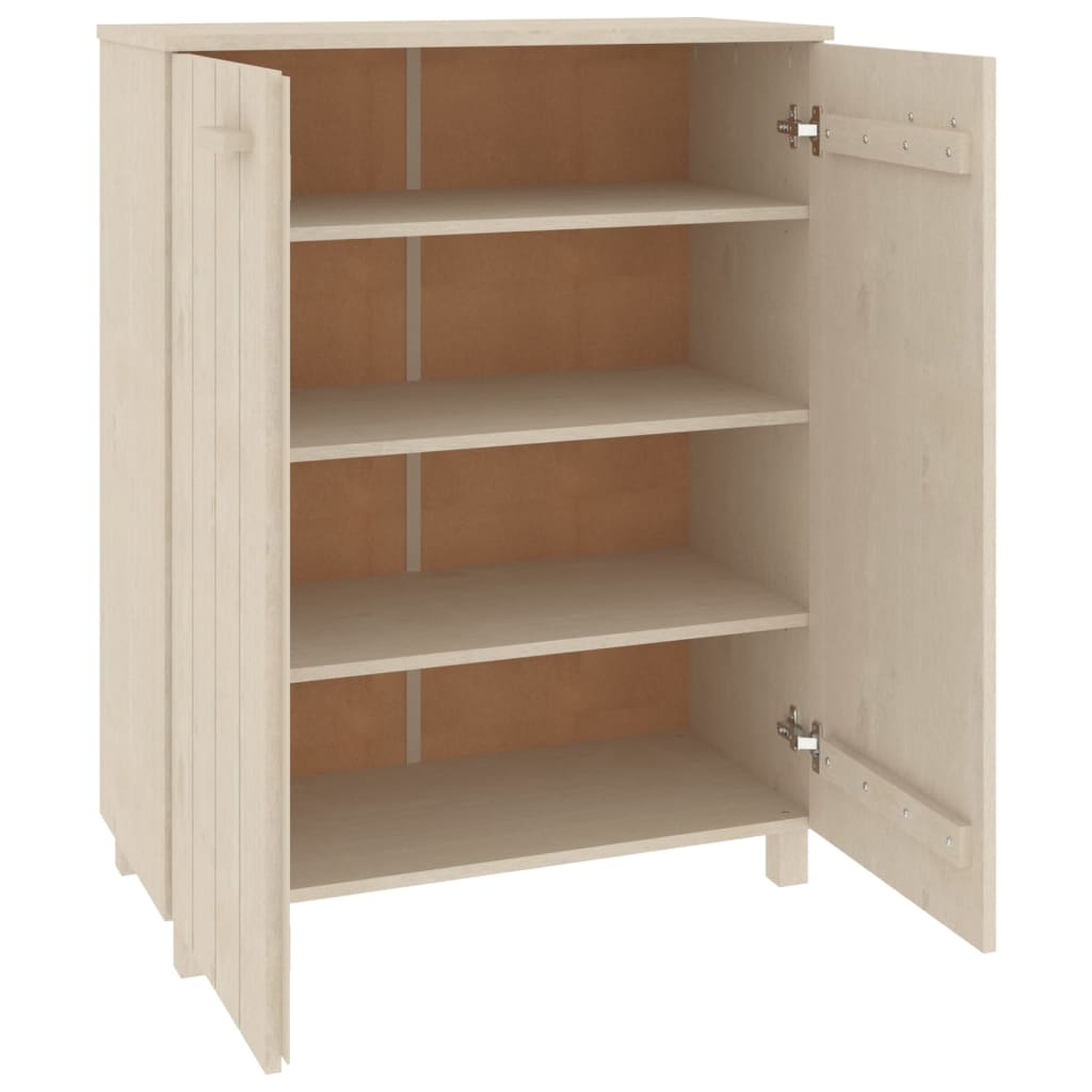 Schuhschrank Honigbraun 85x40x108 cm Massivholz Kiefer