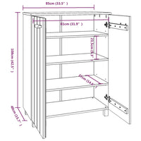 Thumbnail for Schuhschrank Honigbraun 85x40x108 cm Massivholz Kiefer