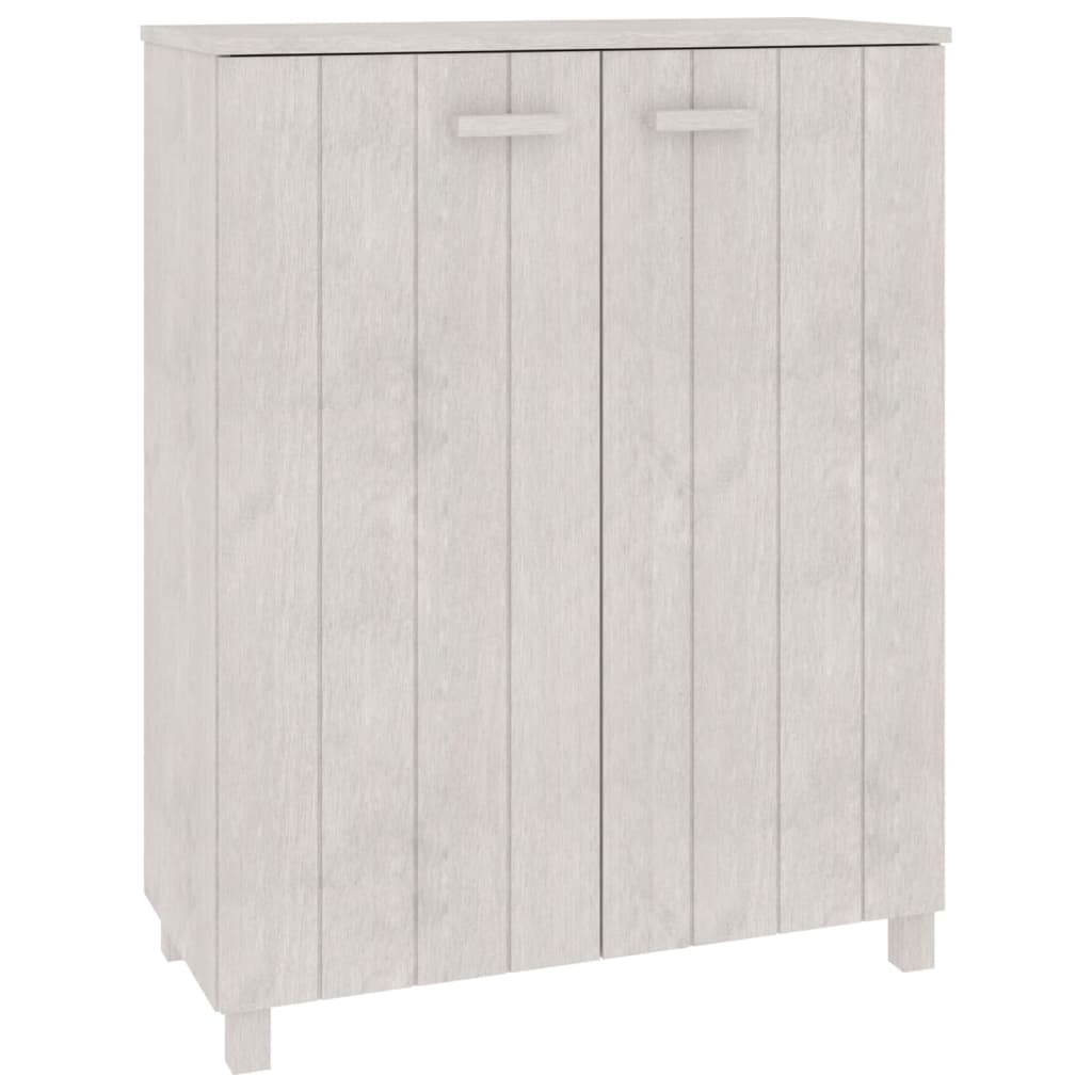 Schuhschrank Weiß 85x40x108 cm Massivholz Kiefer
