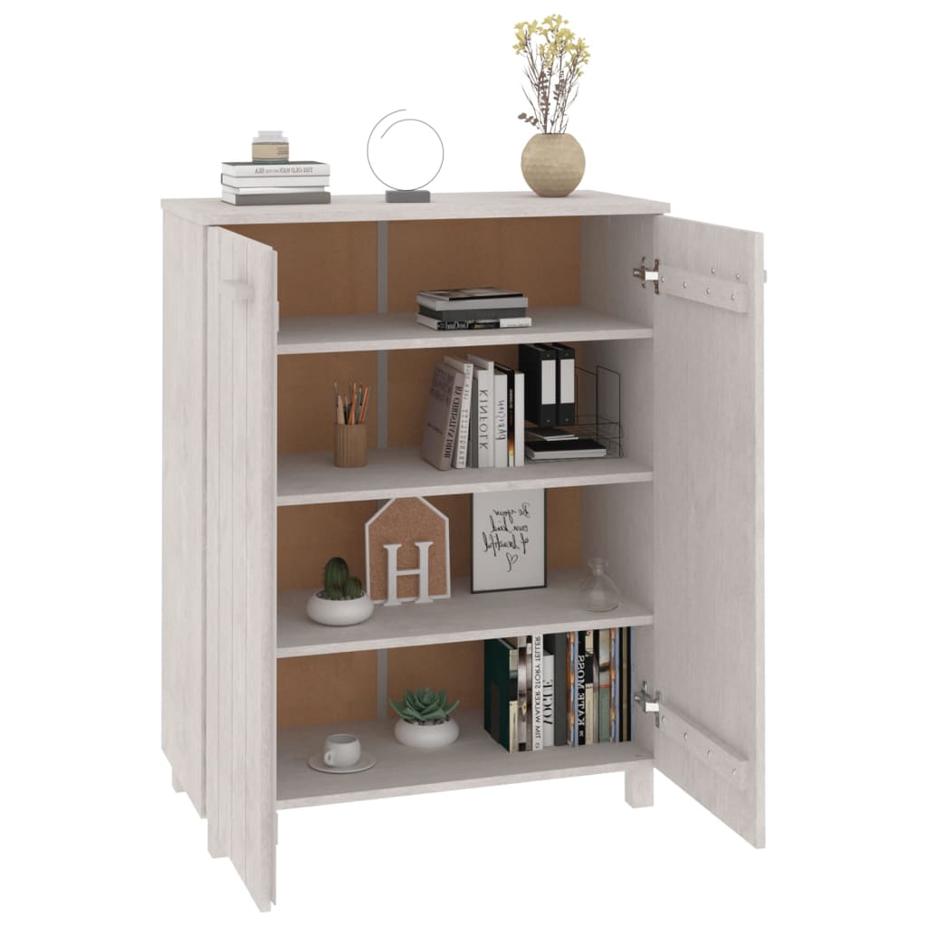 Schuhschrank Weiß 85x40x108 cm Massivholz Kiefer