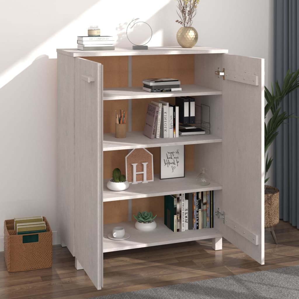 Schuhschrank Weiß 85x40x108 cm Massivholz Kiefer