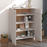 Thumbnail for Schuhschrank Weiß 85x40x108 cm Massivholz Kiefer