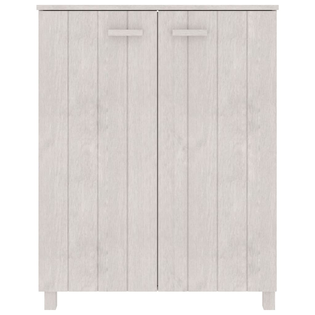 Schuhschrank Weiß 85x40x108 cm Massivholz Kiefer