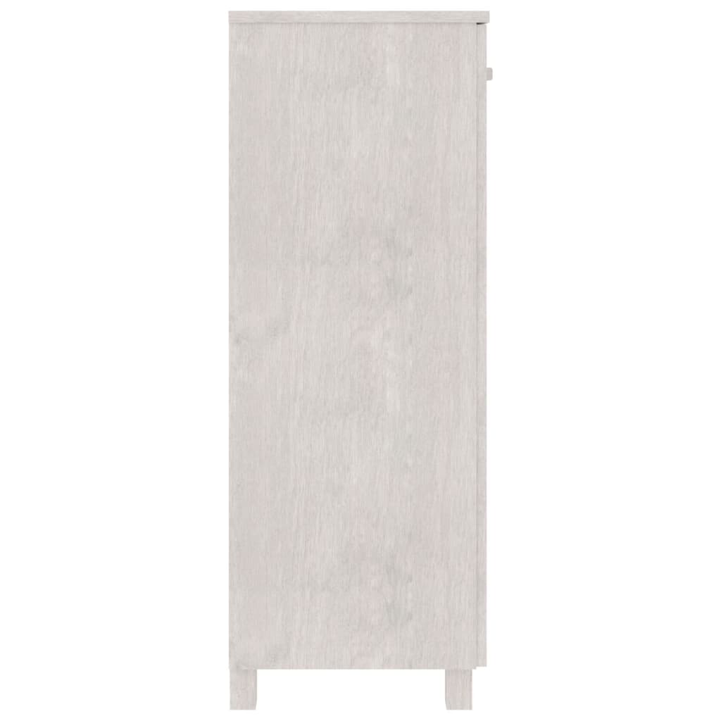 Schuhschrank Weiß 85x40x108 cm Massivholz Kiefer