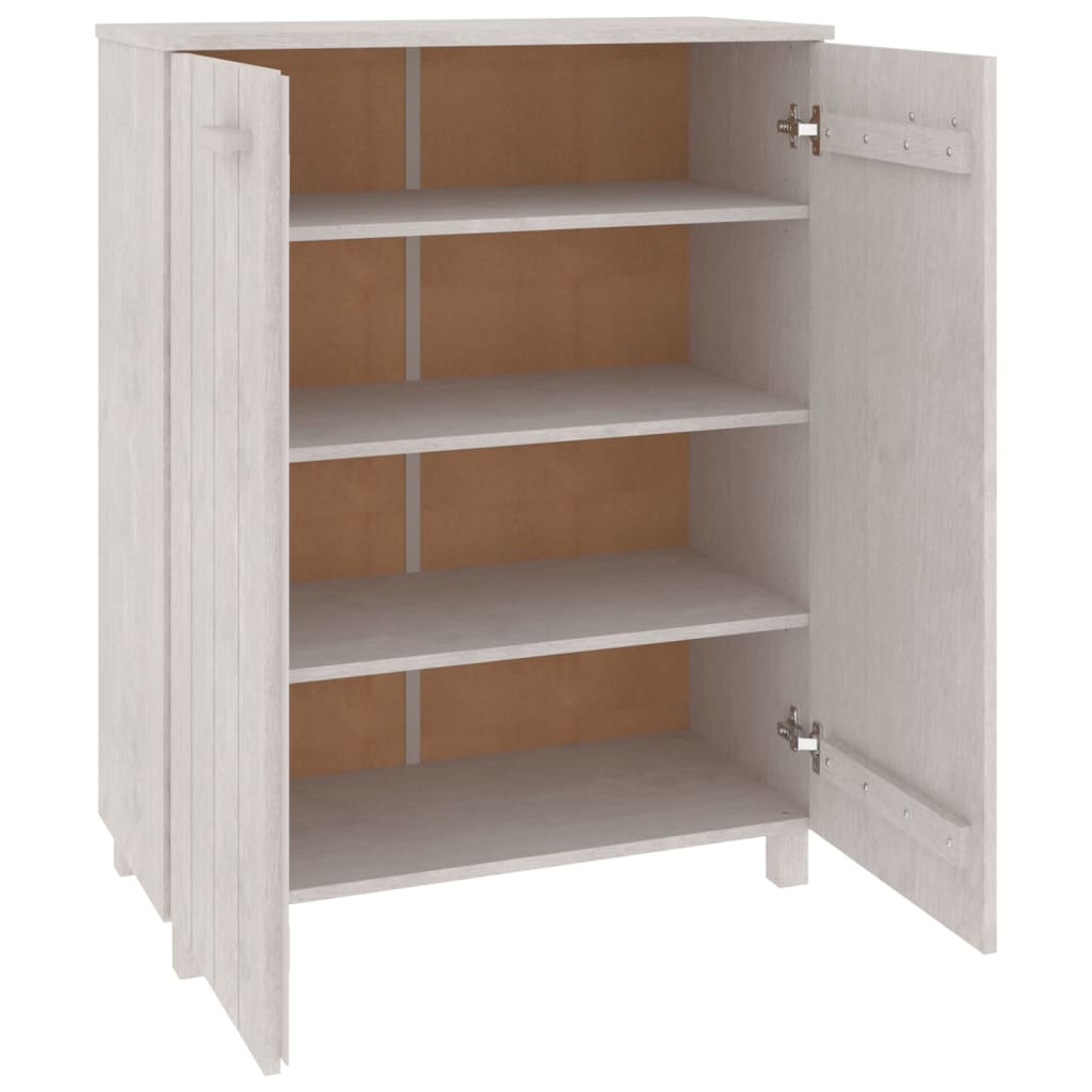 Schuhschrank Weiß 85x40x108 cm Massivholz Kiefer