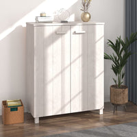 Thumbnail for Schuhschrank Weiß 85x40x108 cm Massivholz Kiefer