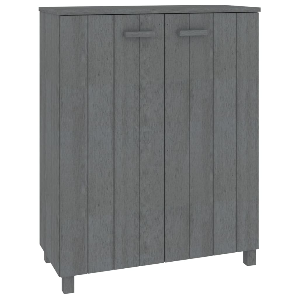 Schuhschrank Dunkelgrau 85x40x108 cm Massivholz Kiefer