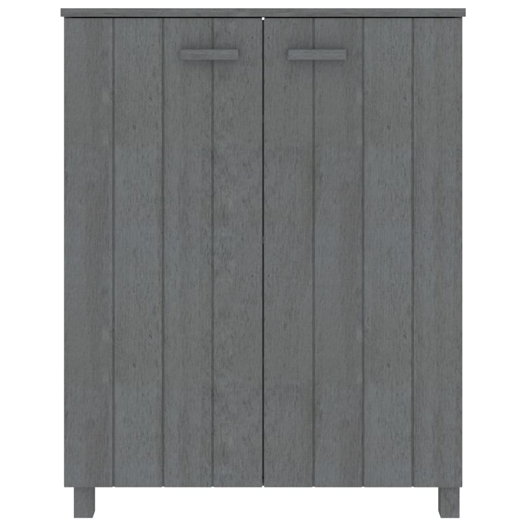 Schuhschrank Dunkelgrau 85x40x108 cm Massivholz Kiefer