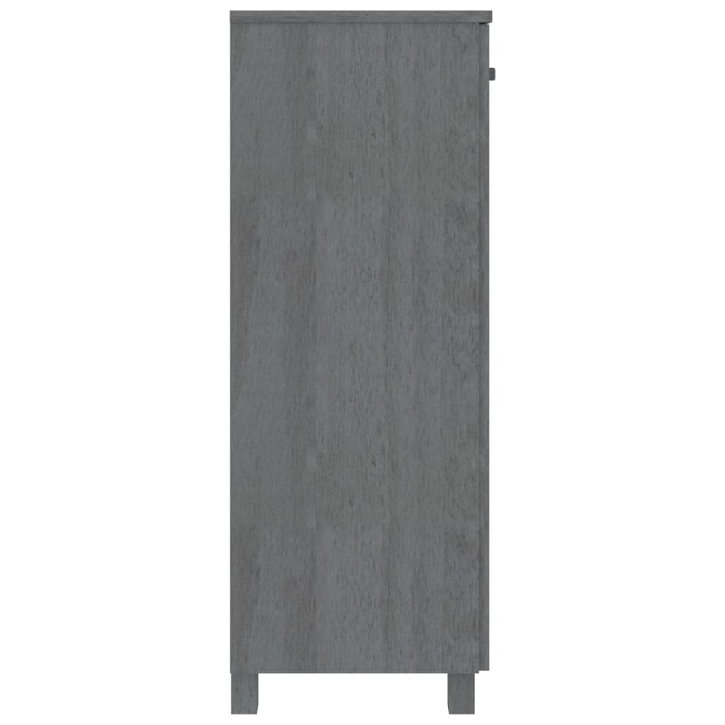 Schuhschrank Dunkelgrau 85x40x108 cm Massivholz Kiefer