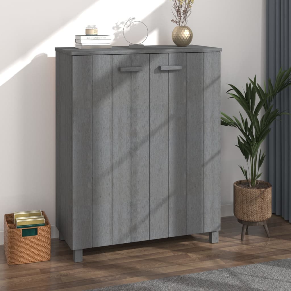 Schuhschrank Dunkelgrau 85x40x108 cm Massivholz Kiefer