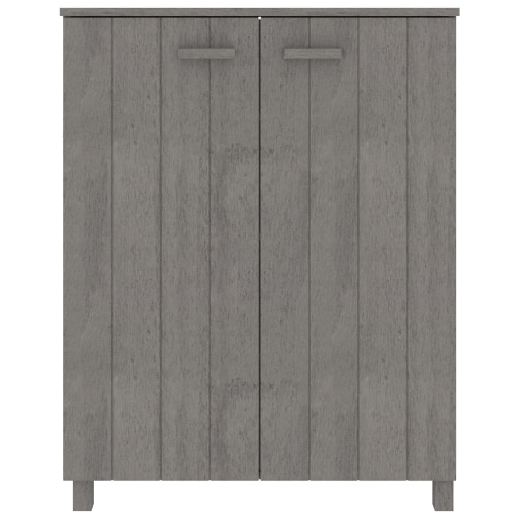 Schuhschrank Hellgrau 85x40x108 cm Massivholz Kiefer