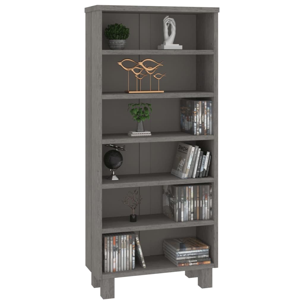 CD-Regal Hellgrau 45x18x100 cm Massivholz Kiefer