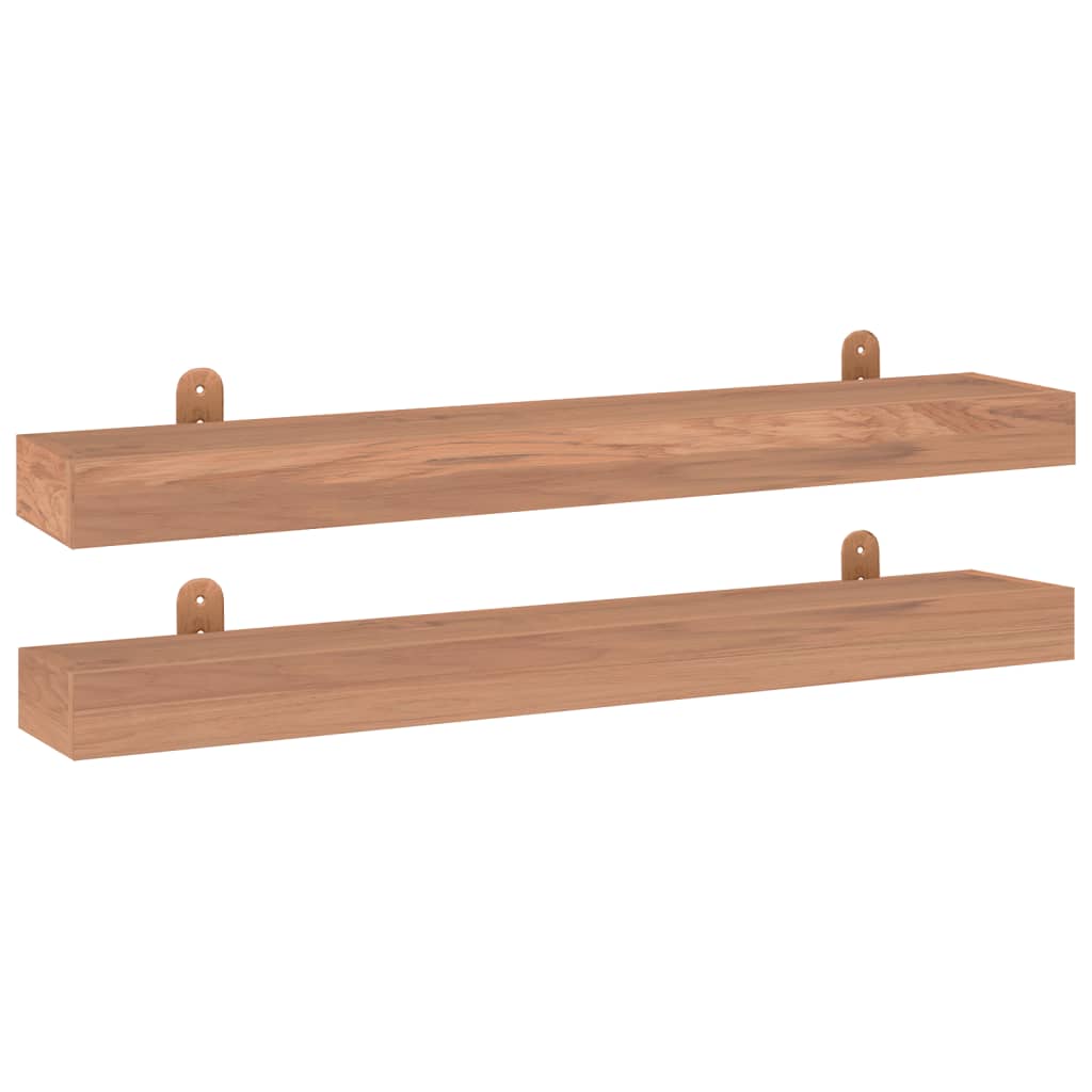 Wandregale 2 Stk. 90x15x6 cm Massivholz Teak