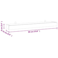 Thumbnail for Wandregale 2 Stk. 90x15x6 cm Massivholz Teak