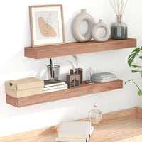 Thumbnail for Wandregale 2 Stk. 90x15x6 cm Massivholz Teak