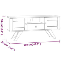 Thumbnail for TV-Schrank 110x30x50 cm Massivholz Teak