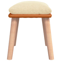 Thumbnail for Fußhocker Creme 45x29,5x35 cm Stoff und Kunstleder