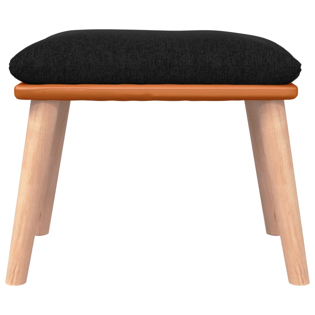 Fußhocker Schwarz 45x29,5x39 cm Stoff und Kunstleder