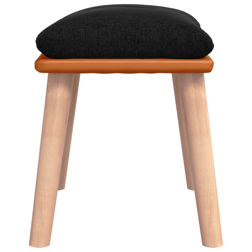 Fußhocker Schwarz 45x29,5x39 cm Stoff und Kunstleder