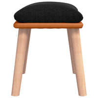 Thumbnail for Fußhocker Schwarz 45x29,5x39 cm Stoff und Kunstleder