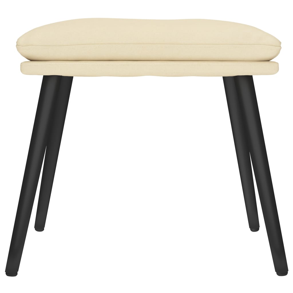 Fußhocker Creme 45x29,5x39 cm Stoff
