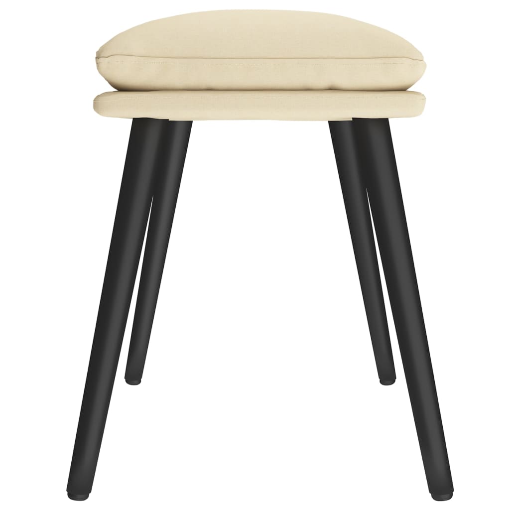 Fußhocker Creme 45x29,5x39 cm Stoff