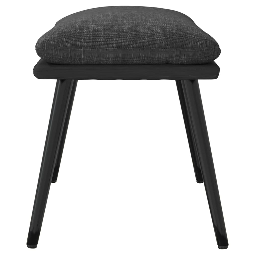 Fußhocker Dunkelgrau 45x29,5x35 cm Stoff und Kunstleder