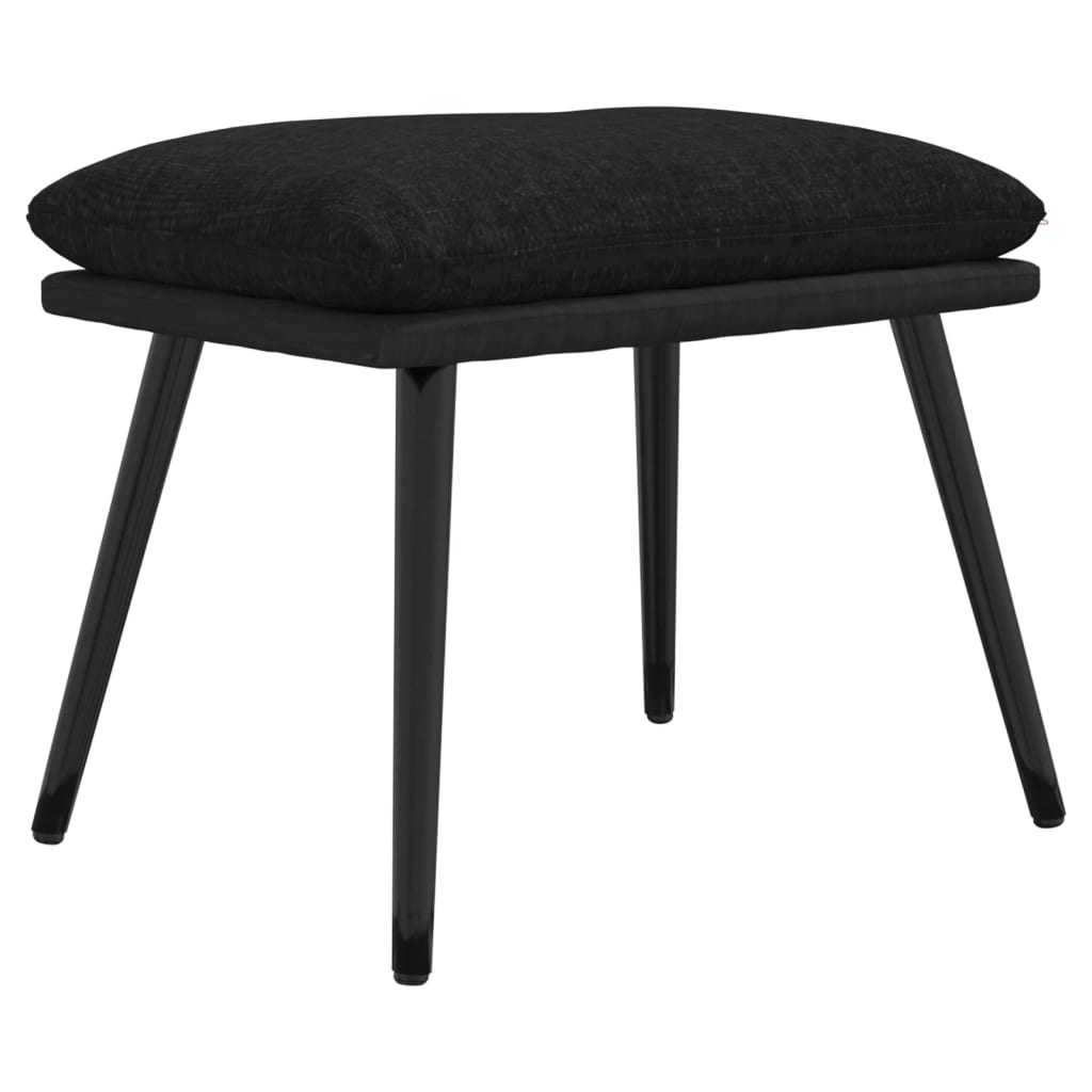 Fußhocker Schwarz 45x29,5x35 cm Stoff und Kunstleder