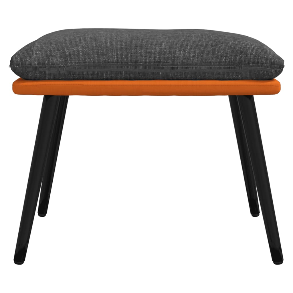 Fußhocker Dunkelgrau/Orange 45x29,5x39 cm Stoff und Kunstleder