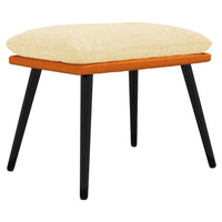 Thumbnail for Fußhocker Creme/Orange 45x29,5x39 cm Stoff und Kunstleder
