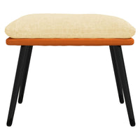 Thumbnail for Fußhocker Creme/Orange 45x29,5x39 cm Stoff und Kunstleder