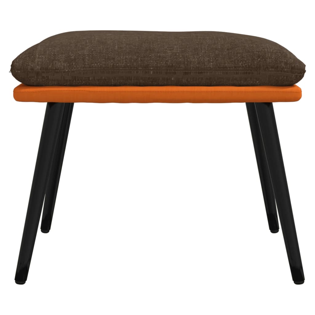 Fußhocker Braun/Orange 45x29,5x39 cm Stoff und Kunstleder