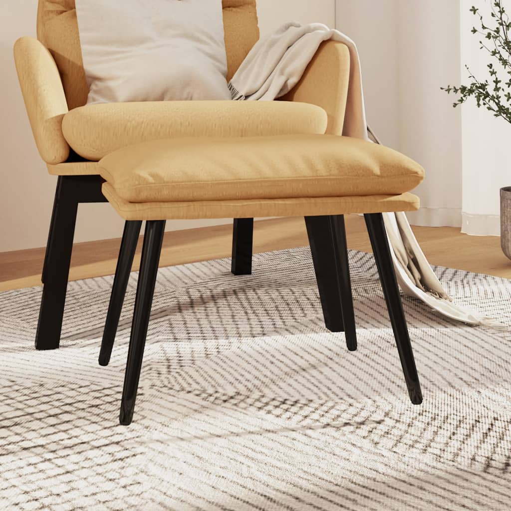 Fußhocker Creme 45x30x35 cm Mikrofasergewebe