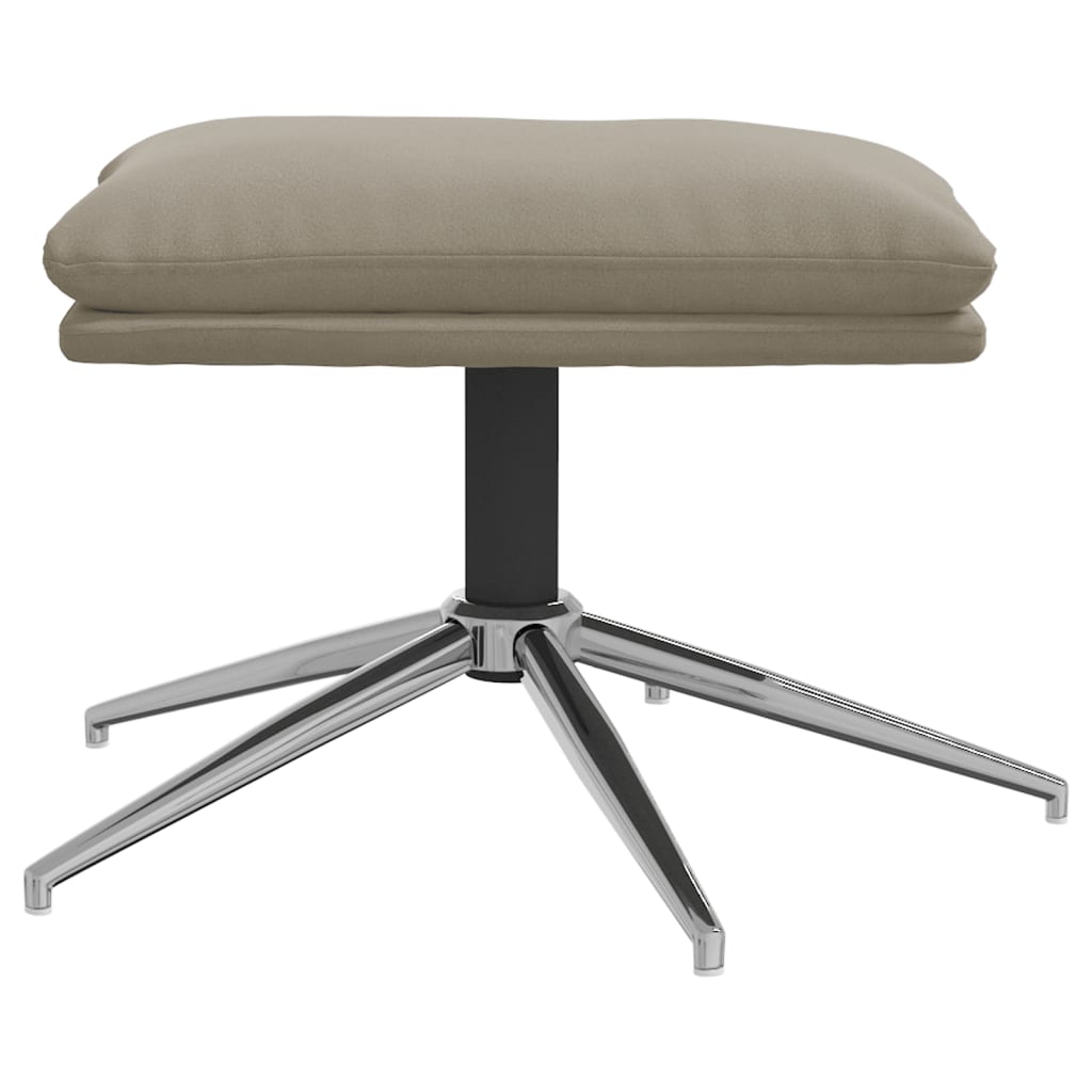 Fußhocker Hellgrau 60x60x39 cm Mikrofasergewebe