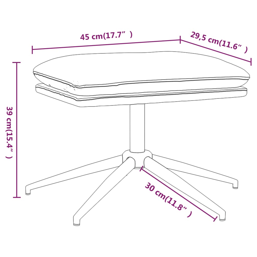 Fußhocker Schwarz 60x60x39 cm Mikrofasergewebe