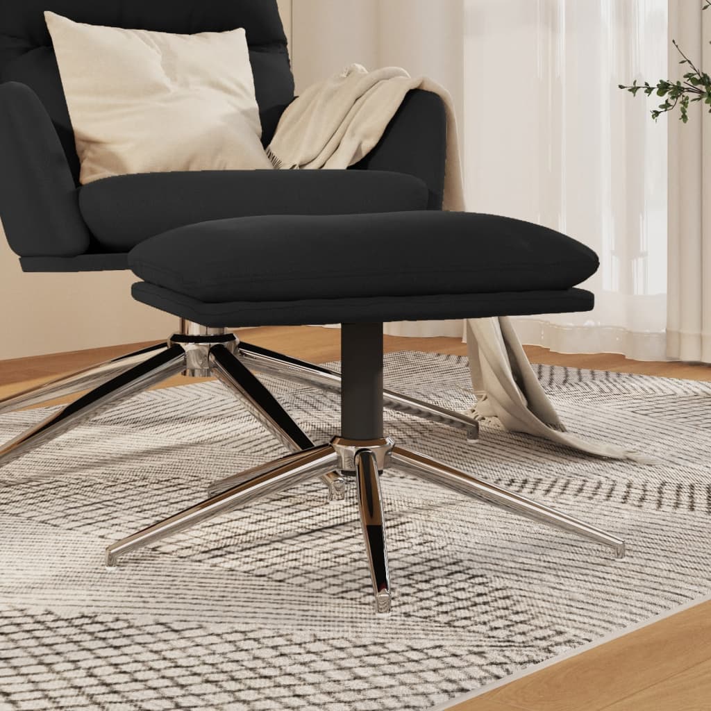 Fußhocker Schwarz 60x60x39 cm Mikrofasergewebe