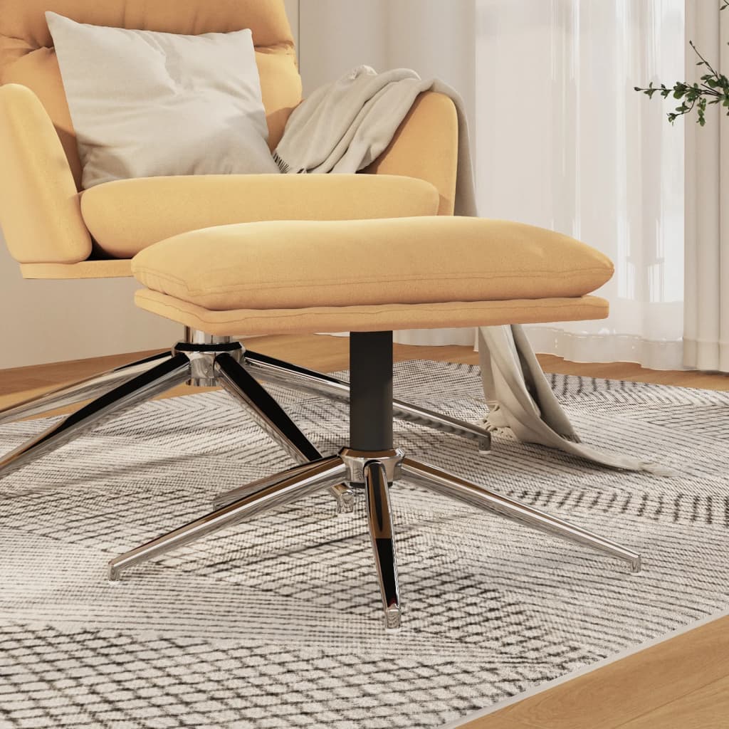 Fußhocker Creme 60x60x39 cm Mikrofasergewebe